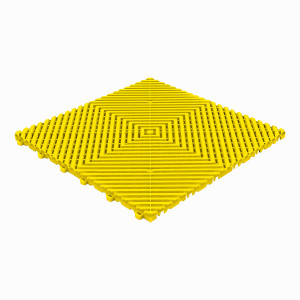 Klickfliese offene Rippenstruktur flach gelb